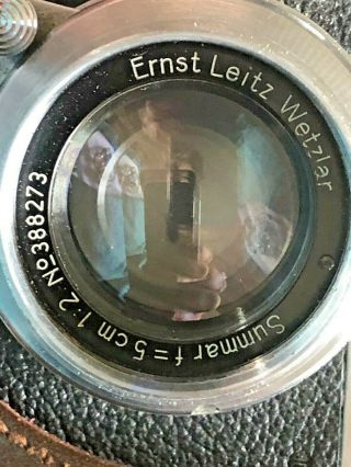 Vintage 1937 lllA Leica Leitz Wetzlar Rangefinder DRP Summar f 5cm 1.  2 Lens 3