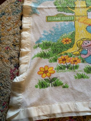 RARE VINTAGE 1970 ' S SESAME STREET BIG BIRD COTTON THERMAL BABY BLANKET 36x40 3