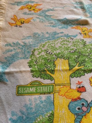 RARE VINTAGE 1970 ' S SESAME STREET BIG BIRD COTTON THERMAL BABY BLANKET 36x40 6