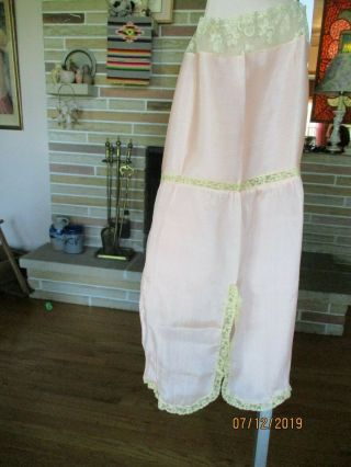 Fabulous 1920 ' s pink silk w/lace Teddy undergarment never worn 5