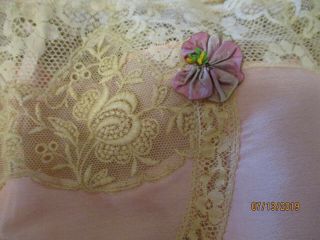 Fabulous 1920 ' s pink silk w/lace Teddy undergarment never worn 7