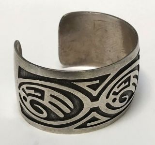 Vintage Native American Indian Hopi Overlay Bear Paw Bracelet