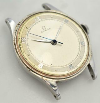 Rare Men ' s Steel Omega Indirect Sweep Second Military Wristwatch Circa 1944 7