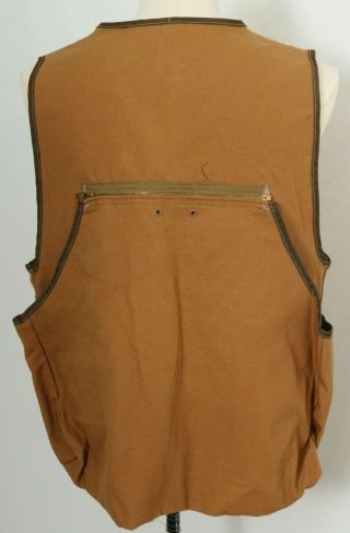 Vintage Carhartt Brown Duck Quilted Corduroy Hunting Shooting Vest USA Men ' s L 4