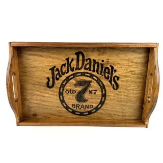 Vintage Jack Daniels Old 7 Wooden Tray Whiskey Serving Caddie