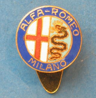 45 Vintage Alfa Romeo Car Auto Enamel Lapel Badge Pin