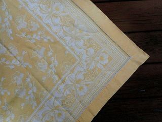 Vintage Gold Quality Jacquard Tablecloth 105 " X65 " 12 Napkins Daffodils