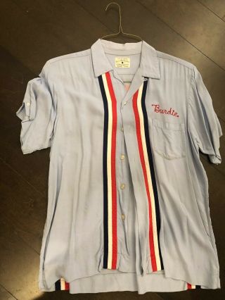 Vintage 1950s Bowling Shirt With Ice Cream Graphic