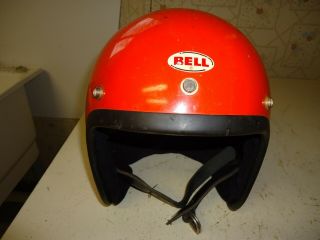 Vintage Bell R - T Orange Motorcycle Helmet - 7 1/4/58,  Dated 1971