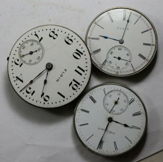 9 Vintage Elgin Hallmark South Bend NY American Parisien Pocket Watch Movement 2