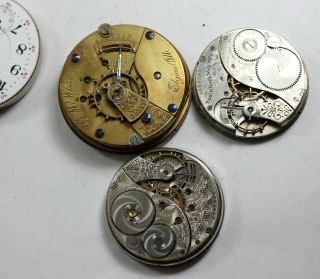 9 Vintage Elgin Hallmark South Bend NY American Parisien Pocket Watch Movement 3