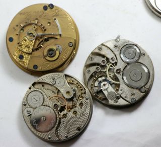 9 Vintage Elgin Hallmark South Bend NY American Parisien Pocket Watch Movement 6
