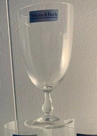 6 Vintage Villeroy & Boch Crystal Glass Goblets Clear Arezzo Teardrop Stem
