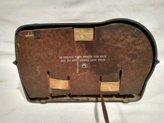 Vintage 1940 ' s Crosley Model 11 - 118U Bullseye Midget Deco Tube Radio Bakelite 4
