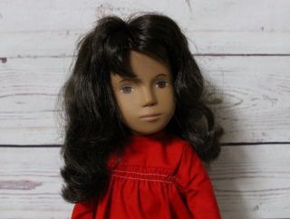 16 " Vintage 104 Sasha Doll Brunette Red Dress,  Box,  England.