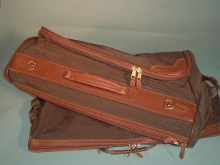 VINTAGE COACH GARMENT BAG LUGGAGE HANGING SUITCASE TRAVEL WEAVE CANVAS & LEATHER 3