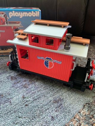 Vintage Playmobil 4123 Colorado Railroad Ranger Caboose Train 2