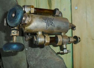 Vintage Brass,  HIT MISS,  Steam ENGINE OILER,  POWELL TROJAN,  1/2 PINT 3