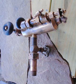 Vintage Brass,  HIT MISS,  Steam ENGINE OILER,  POWELL TROJAN,  1/2 PINT 6
