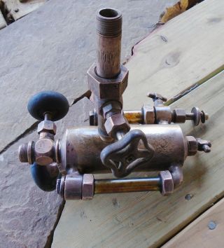 Vintage Brass,  HIT MISS,  Steam ENGINE OILER,  POWELL TROJAN,  1/2 PINT 7