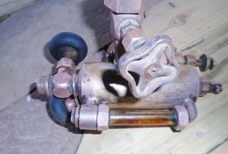 Vintage Brass,  HIT MISS,  Steam ENGINE OILER,  POWELL TROJAN,  1/2 PINT 8