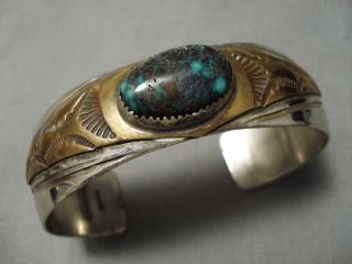 Very Rare Lavender Pit Bisbee Turquoise Vintage Navajo Sterling Silver Bracelet