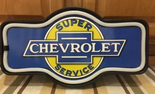 Chevrolet Service Led Light Pub Vintage Style Garage Man Cave Signs