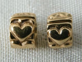Vintage 14ct 585 Gold Pandora Heart Clip Charms