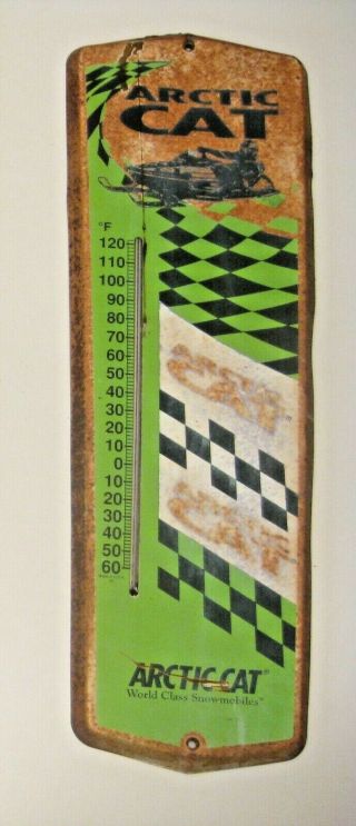 Vintage Arctic Cat Snowmobile Advertising World Class Snowmobiles Thermometer