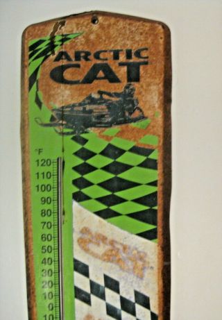 VINTAGE ARCTIC CAT SNOWMOBILE ADVERTISING WORLD CLASS SNOWMOBILES THERMOMETER 2