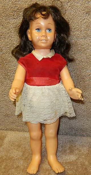 Chatty Cathy 1960 Talking Doll - Dress,  Jet Black Hair - No Pull String