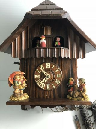 Vtg German - Musical - Chalet Motion Cuckoo Clock Parts/repair - Children Bird