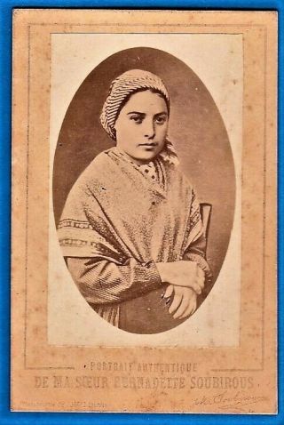 Vintage Cdv Photo Nun Santa Bernadette Soubirous Foto Maria Lourdes France 1872
