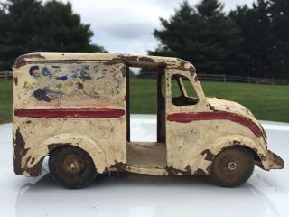 Vintage Kingsbury Bordens Toy Milk Truck Van Wind Up