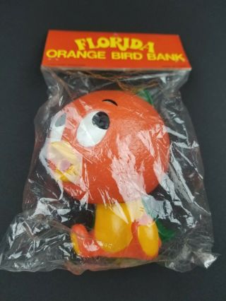 Vintage Walt Disney Florida Orange Bird Bank Plastic Coin Mascot HTF 4