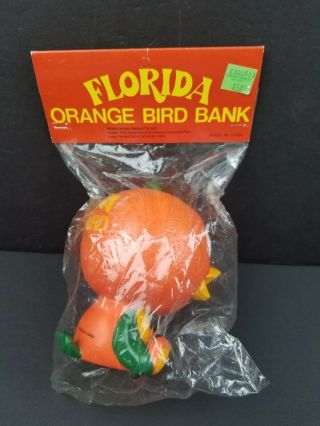 Vintage Walt Disney Florida Orange Bird Bank Plastic Coin Mascot HTF 7