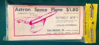 Rare 1969 Vintage Estes Astron Space Plane Kit K - 3 Oop