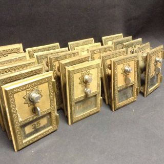 20 1 Vintage Post Office Lock Box Doors Brass And Bronze