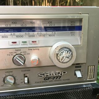 sharp gf - 777 boom box ghettoblaster hip hop 80 ' s run dmc rap vintage radio hi fi 10