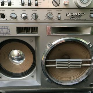 sharp gf - 777 boom box ghettoblaster hip hop 80 ' s run dmc rap vintage radio hi fi 9