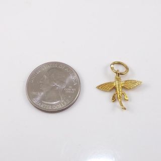 Vintage 18K Yellow Gold 3D Flying Fish Charm Pendant LDL2 4
