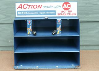 Ac Hot Tip Spark Plugs Vintage Metal Cabinet Gas Station Store Display Man Cave