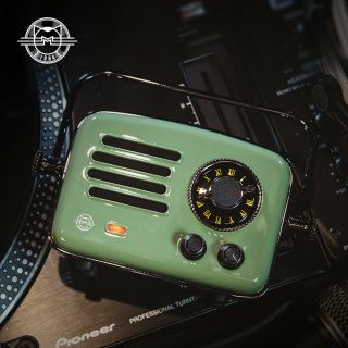 MAO KING Muzen Radio Vintage Classic Bluetooth Subwoofer Speaker FM Radio Green 3