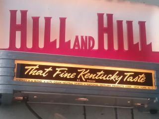 Vintage " Hill And Hill " Whiskey Lighted Bar Sign Price Bros.  Chicago