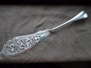 Cake Or Pie Server Silver Plated Antique English 1880 Marked Pierced & Engraving