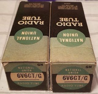 Rca 6v6gt /g Jan Crc Vintage Tube Pair National Union Labeled