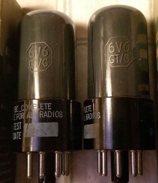 RCA 6V6GT /G JAN CRC VINTAGE TUBE PAIR NATIONAL UNION LABELED 2