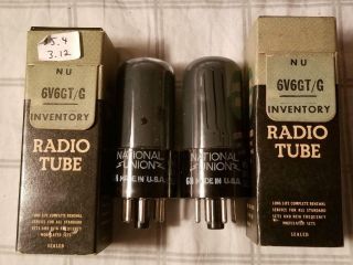 RCA 6V6GT /G JAN CRC VINTAGE TUBE PAIR NATIONAL UNION LABELED 3