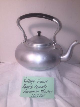 Vintage Viking British Colony Aluminum Teapot Kettle 2