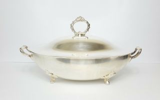 Vintage Silver Plate Large Oval Cover Tureen Cover Chafting Dish Serveware